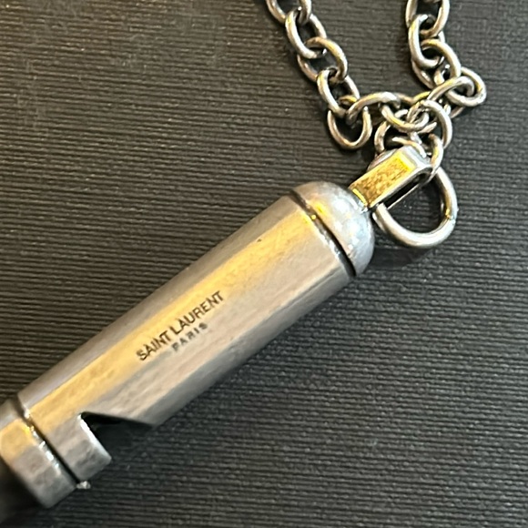Saint Laurent Long Whistle Charm Necklace in Metal - Picture 5 of 8